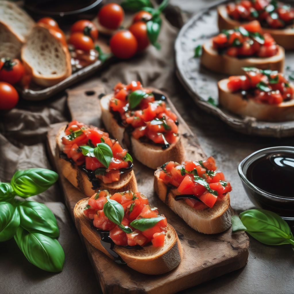 Bruschetta de Tomate e Manjericão